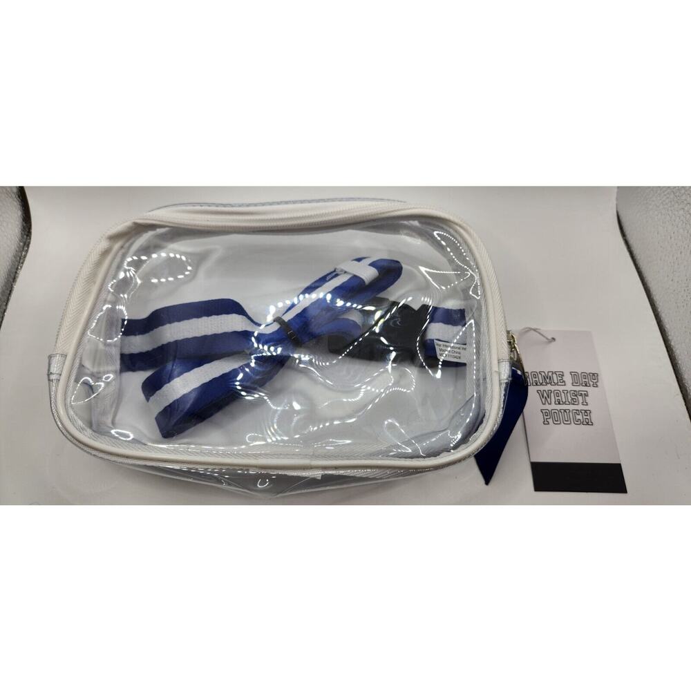 Vivitar Game Day Waist Pouch, Clear w/ Blue Adjustable Strap